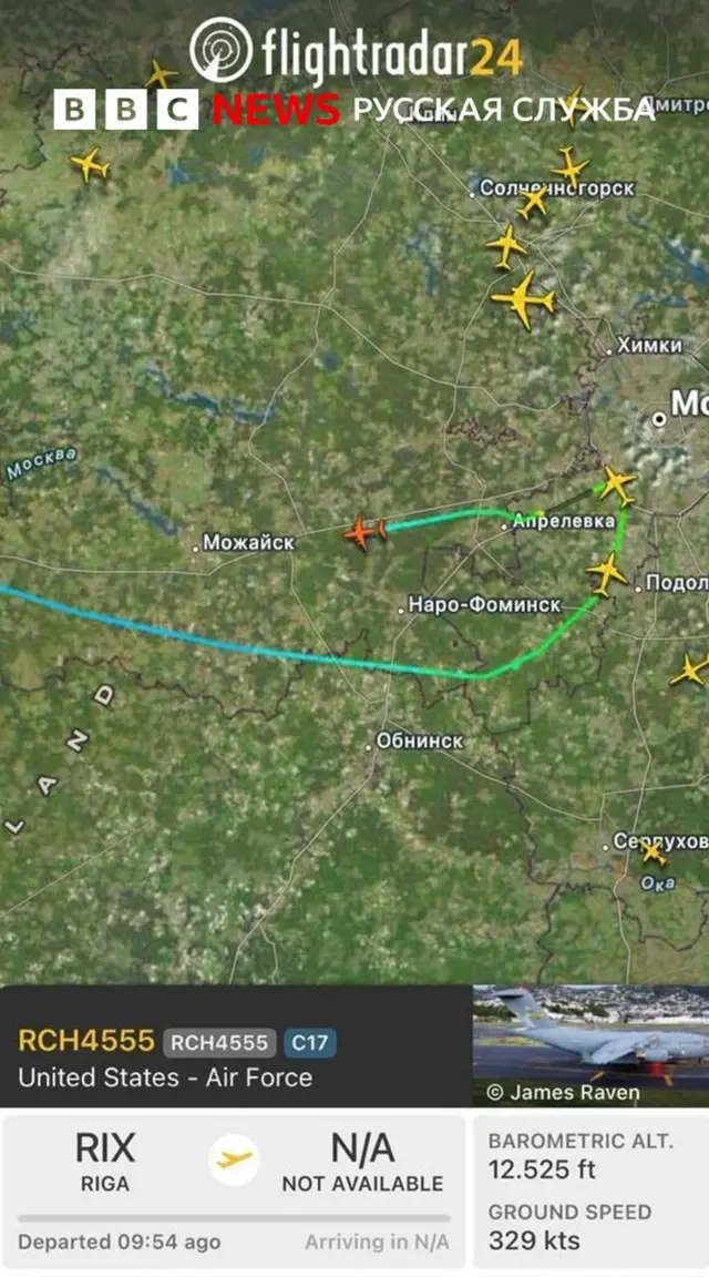 Данные сайта Flightradar