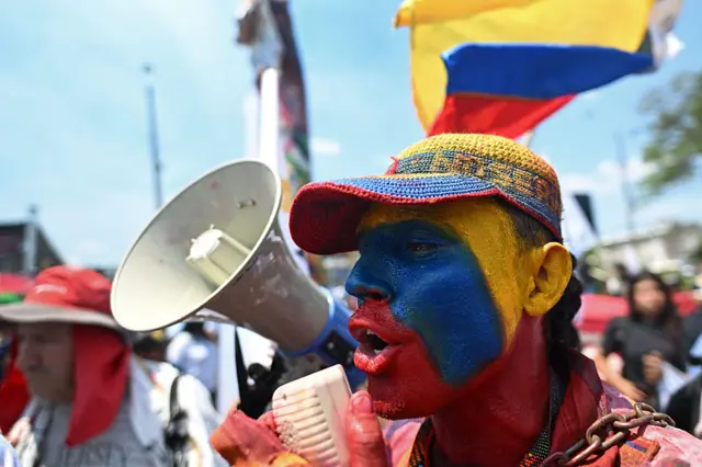 Manifestantes contra De la Espriella en Cali