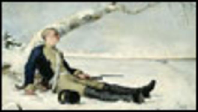 "Раненый солдат на снегу" (Хелена Шерфбек, 1880)