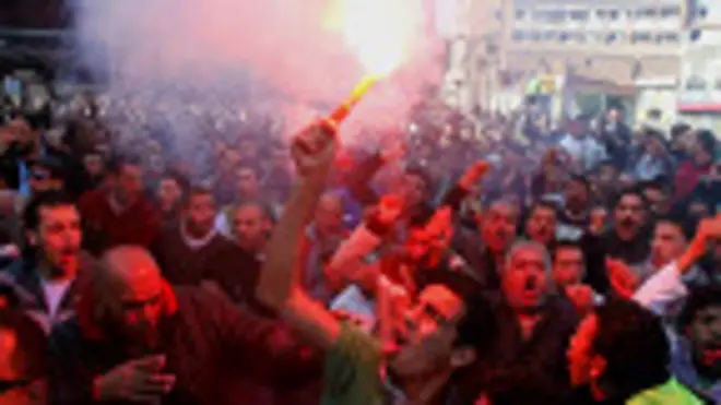 Protesta en Puerto Saíd
