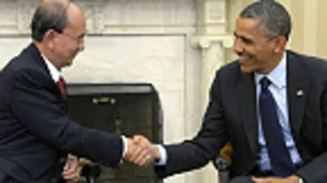 Barack Obama y Thein Sein en la Casa Blanca