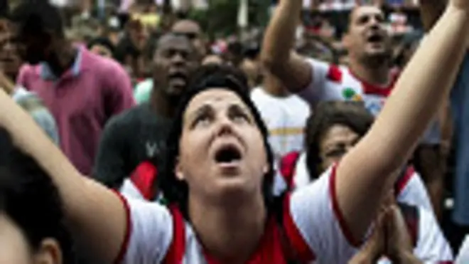 marcha de cristianos evangélicos en Rio
