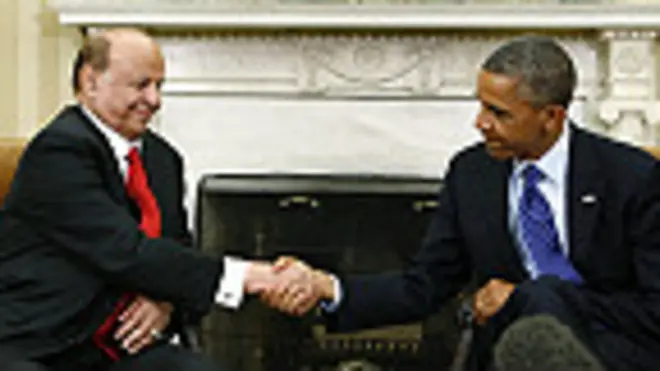 Barack Obama y el presidente de Yemen, Abd-Rabbo Mansur Hadi