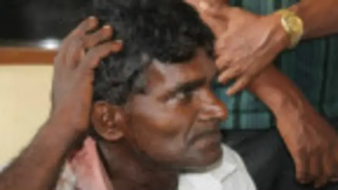 An injured person in Weliweriya