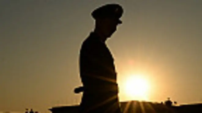 La sombra de un soldado en China