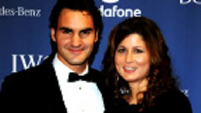 Roger Federer con su esposa, Mirka
