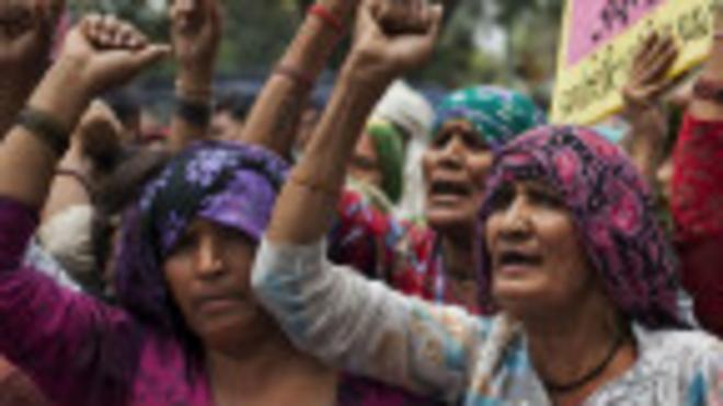 Protesta de mujeres de la casta dalit