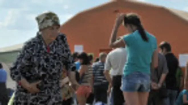 Refugiados en el este de Ucrania