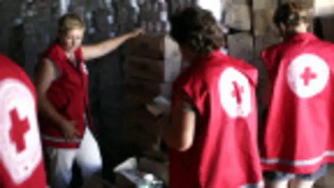 Miembros de la Cruz Roja ucraniana