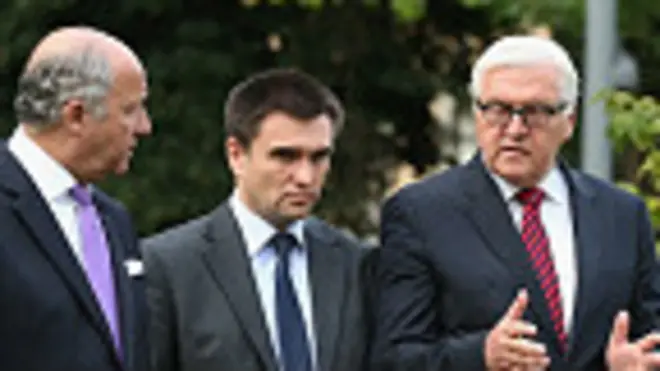 Los cancilleres de Francia, Ucrania y Alemania