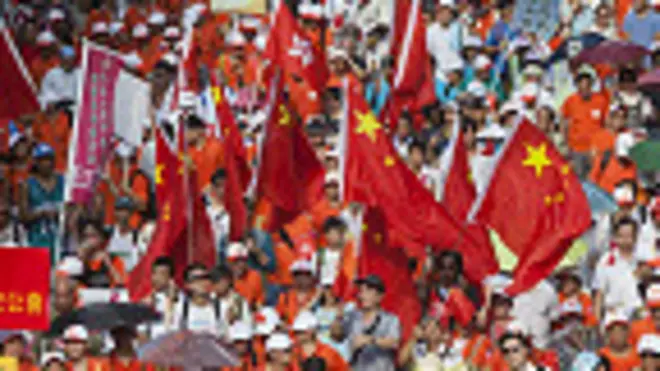 香港親北京市民參與「反佔中」遊行（17/8/2014）