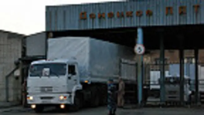 Camión ruso en la frontera con Ucrania