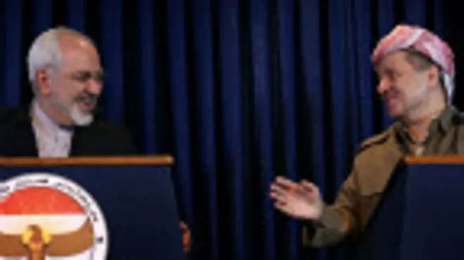 Mohammad Javad Zarif y Massud Barzani