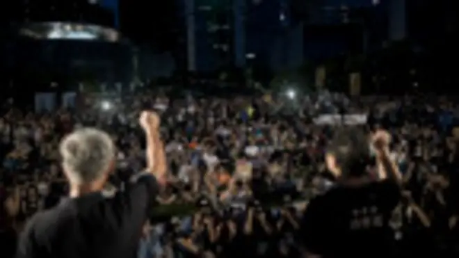 大批市民出席「和平佔中」組織者8月31日在金鐘添馬公園的集會。