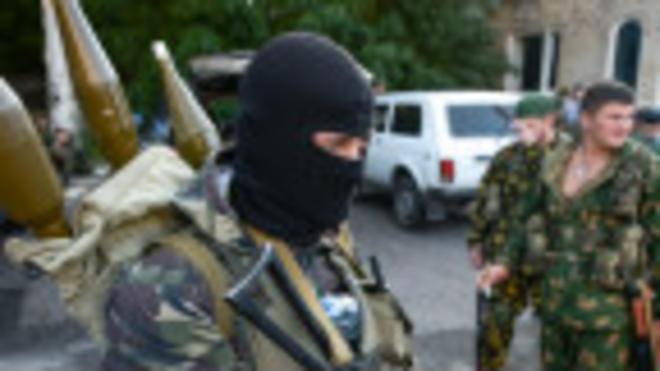 Rebeldes prorrusos en el este de Ucrania.