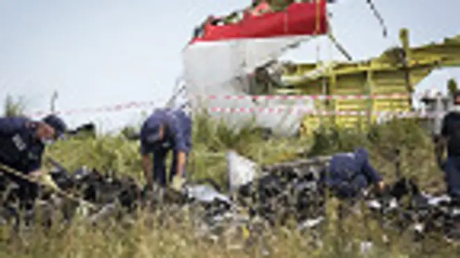 Restos del MH17 en Ucrania