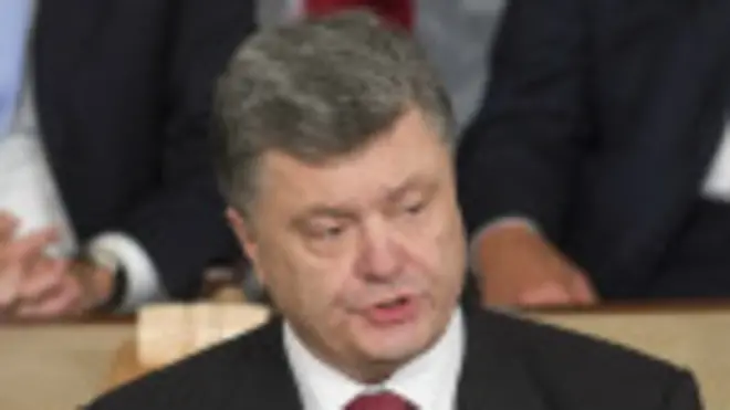 "La anexión de Crimea fue un acto de traición", dijo Poroshenko en el Congreso de EE.UU.