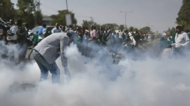 Unjuk rasa murid SD di Nairobi