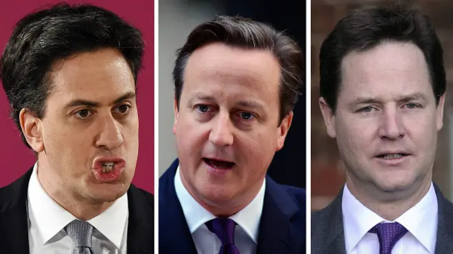 Lãnh tụ ba đảng chính tại Anh, ông Ed Miliband, David Cameron và Nick Clegg