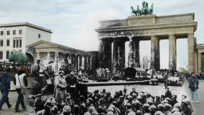Композитный снимок Берлина 1945 и 2015 годов