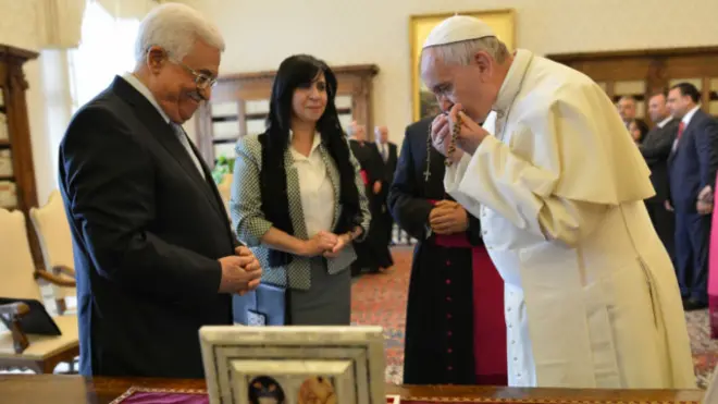 पोप फ़्रांसिस महमूद अब्बास