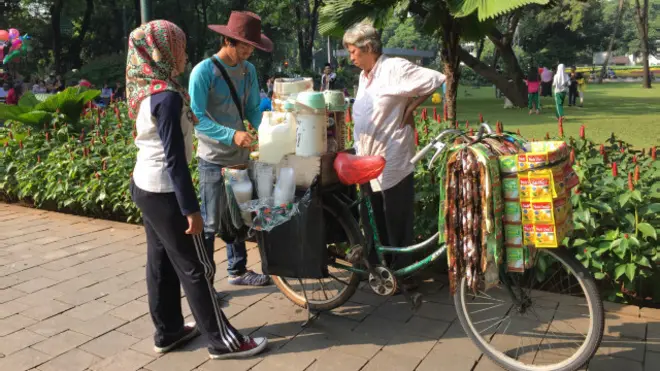 Pedagang kecil di Jakarta