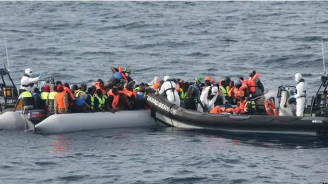 migrant in the Mediterranean