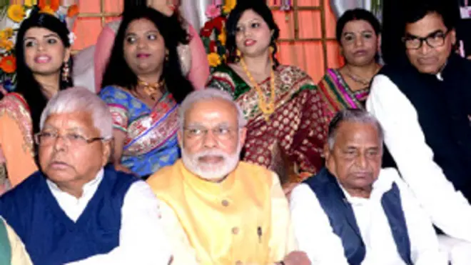 मुलायम सिंह यादव, लालू यादव, नरेंद्र मोदी, रामगोपाल यादव