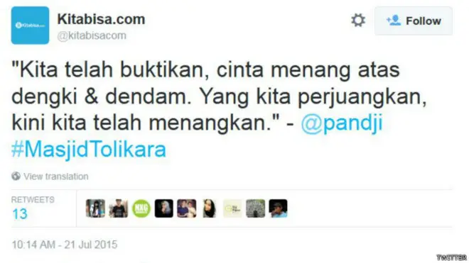 tolikara, masjid, musala, papua, indonesia, pandji, kitabisa.com, 