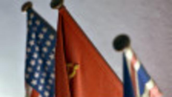 Флаги стран-участниц, использовавшиеся во время Потсдамской конференции