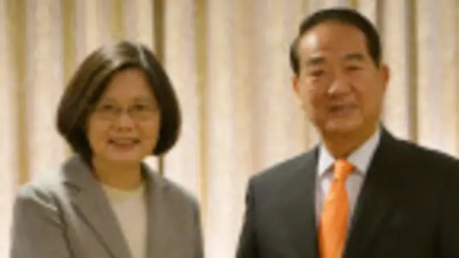 台湾新任总统蔡英文，9号拜会前总统候选人竞争对手宋楚瑜