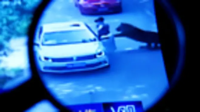 中國央視在微博上發佈的監控視頻