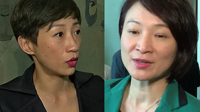 香港立法會議員陳淑莊（左）、李慧瓊