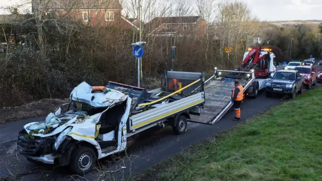 One man died and another was seriously injured when their pickup truck hit a tree on the A31 in Hampshire