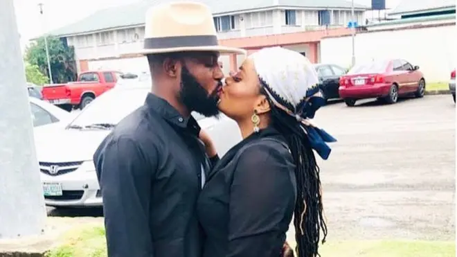 Tega and husband