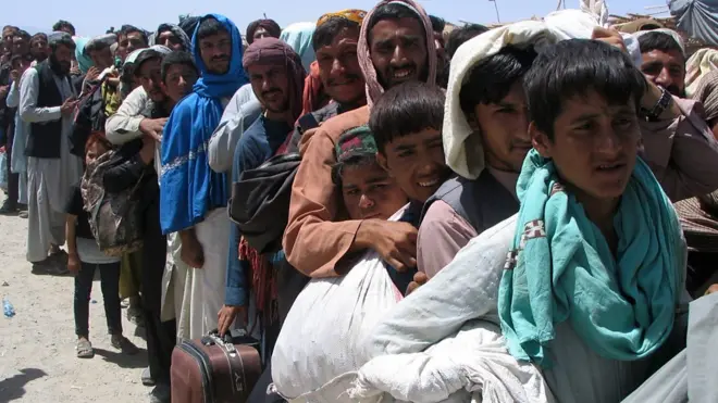 People leaving Afghanistan