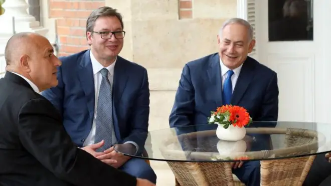 Aleksandar Vučić i Benjamin Netanjahu sa bivšim bugarskim premijerom Bojkom Borisovim u Sofiji 2018. godine