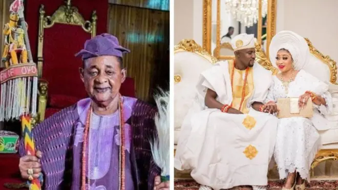 Alaafin Oyo, Lizzy Anjorin ati ọkọ rẹ.