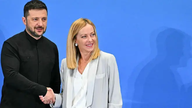 Володимир Зеленський і премʼєр-міністерка Італії Джорджа Мелоні 