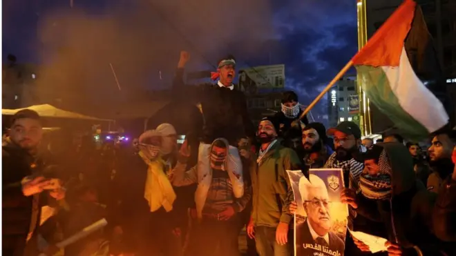 الفلسطينيون تظاهروا ضد صفقة القرن في غزة وقت إعلانها