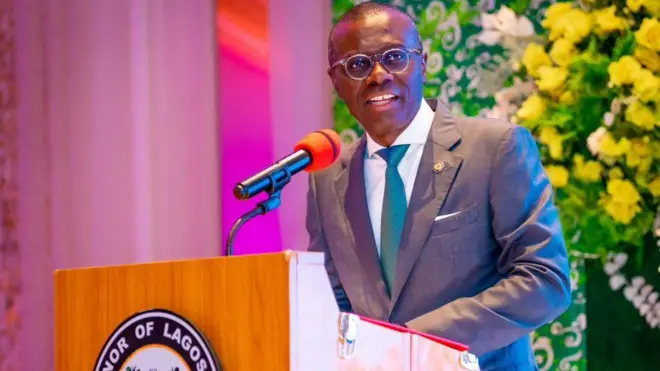 Govnor Sanwo-Olu addressing audience at an event