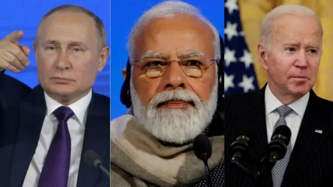 पुतिन, मोदी और बाइडन