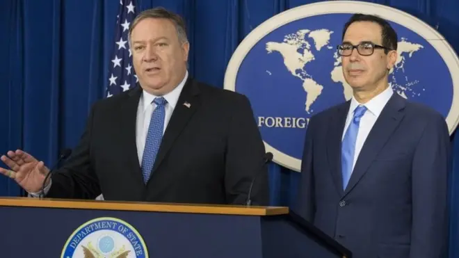ABD Dışişleri Bakanı Mike Pompeo ve ABD Hazine Bakanı Steven Mnuchin