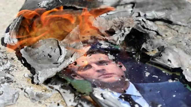 फ़लस्तीन के हेब्रॉन शहर में हुए विरोध प्रदर्शन