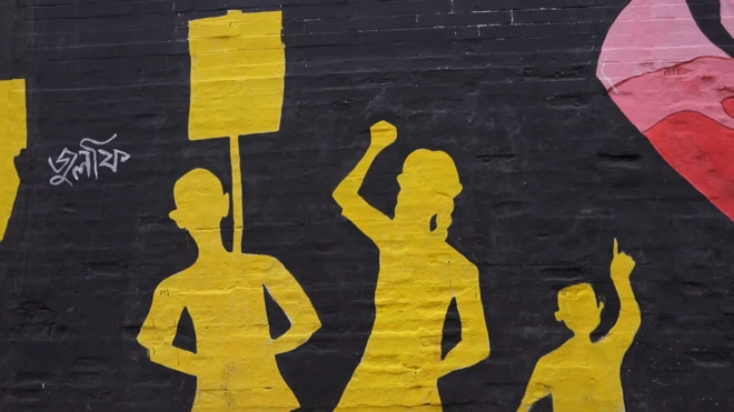 छात्रों द्वारा बनाया गया पेंटिंग