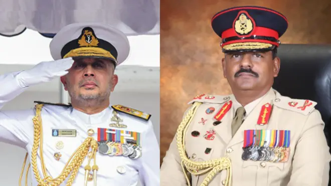 ශ්‍රී ලංකා යුද්ධ හමුදාවේ සහ නාවික හමුදාවේ නව හමුදාපතිවරුන් අද (දෙසැම්බර් 31) වැනිදා වැඩ භාර ගනු ලැබීය.