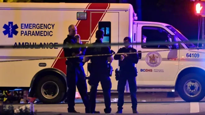 Foto of emergency responders at di site of di Lapu Lapu day block party