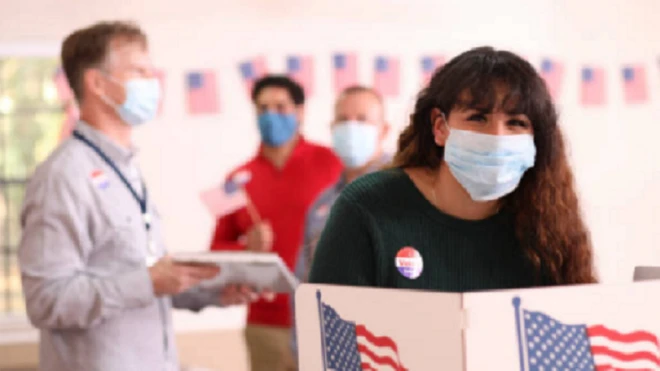 Voters at work