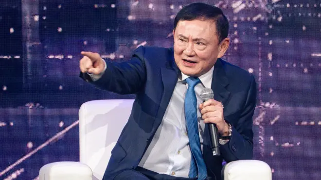 ทักษิณ ชินวัตร ระหว่างร่วมปาฐกถาพิเศษในงานเสวนา “ปลดล็อกอนาคตประเทศไทยสู้วิกฤตโลก เมื่อ17 ก.ค.