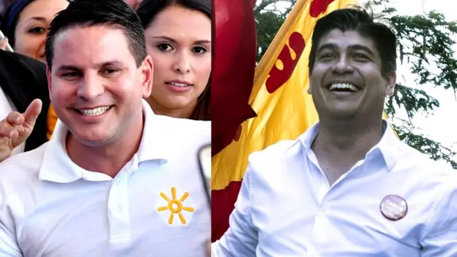 Los candidatos presidenciables Fabricio Alvarado y Carlos Alvarado.